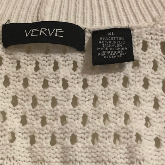 ❗️SOLD❗️Verve • White Crotchet Open Front Cardigan - Picture 2 of 13